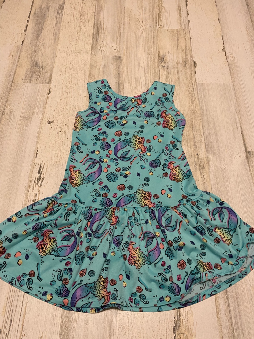 Disney Little Mermaid Ariel Girls Dress Size 6-6X Mermaid Print